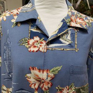 Vintage Bluewater Wear Hawaiian Aloha Shirt Cotton/ Rayon XLG Retro